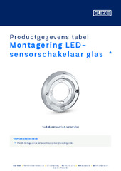 Montagering LED-sensorschakelaar glas  * Productgegevens tabel NL