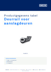 Deurrail voor aanslagdeuren Productgegevens tabel NL