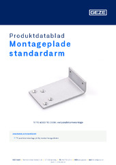 Montageplade standardarm Produktdatablad DA