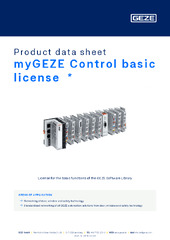 myGEZE Control basic license  * Product data sheet EN