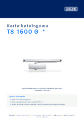 TS 1500 G  * Karta katalogowa PL