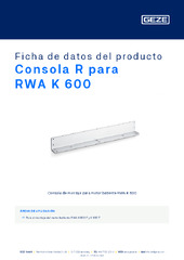Consola R para RWA K 600 Ficha de datos del producto ES