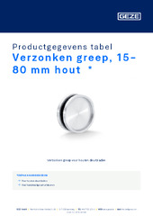 Verzonken greep, 15-80 mm hout  * Productgegevens tabel NL