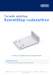 Szerelőlap rudazathoz Termék adatlap HU