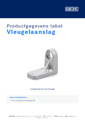 Vleugelaanslag Productgegevens tabel NL