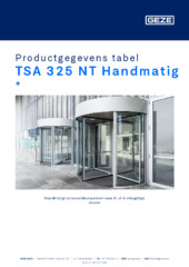 TSA 325 NT Handmatig  * Productgegevens tabel NL