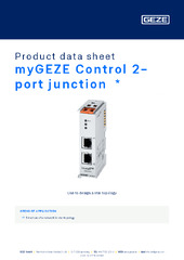 myGEZE Control 2-port junction  * Product data sheet EN