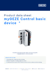 myGEZE Control basic device  * Product data sheet EN
