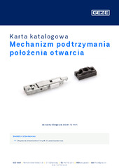 Mechanizm podtrzymania położenia otwarcia Karta katalogowa PL