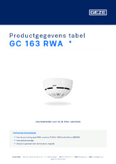 GC 163 RWA  * Productgegevens tabel NL