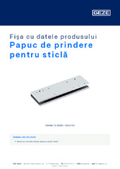 Papuc de prindere pentru sticlă Fișa cu datele produsului RO