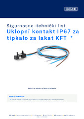 Uklopni kontakt IP67 za tipkalo za lakat KFT  * Sigurnosno-tehnički list HR
