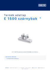 E 1500 szárnybak  * Termék adatlap HU