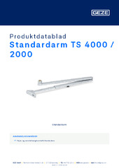 Standardarm TS 4000 / 2000 Produktdatablad DA
