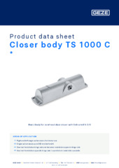 Closer body TS 1000 C  * Product data sheet EN