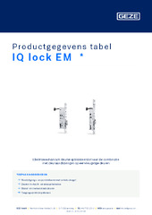 IQ lock EM  * Productgegevens tabel NL