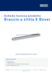 Braccio a slitta E Boxer Scheda tecnica prodotto IT