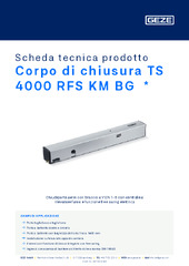 Corpo di chiusura TS 4000 RFS KM BG  * Scheda tecnica prodotto IT
