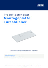 Montageplatte Türschließer Produktdatenblatt DE