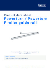 Powerturn / Powerturn F roller guide rail Product data sheet EN
