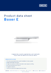 Boxer E Product data sheet EN