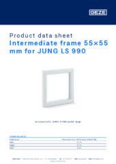 Intermediate frame 55×55 mm for JUNG LS 990 Product data sheet EN