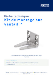 Kit de montage sur vantail  * Fiche technique FR