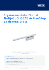 Naliježući GEZE ActiveStop za drvena vrata  * Sigurnosno-tehnički list HR