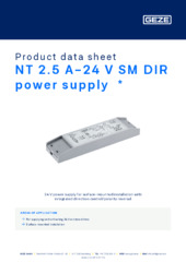 NT 2.5 A-24 V SM DIR power supply  * Product data sheet EN