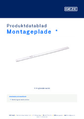 Montageplade  * Produktdatablad DA