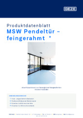 MSW Pendeltür - feingerahmt  * Produktdatenblatt DE