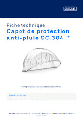 Capot de protection anti-pluie GC 304  * Fiche technique FR