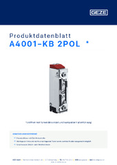 A4001-KB 2POL  * Produktdatenblatt DE