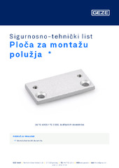Ploča za montažu polužja  * Sigurnosno-tehnički list HR
