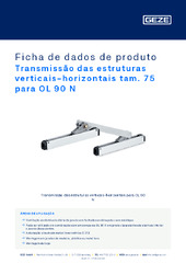 Transmissão das estruturas verticais-horizontais tam. 75 para OL 90 N Ficha de dados de produto PT