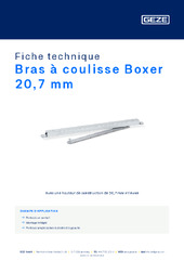 Bras à coulisse Boxer 20,7 mm Fiche technique FR