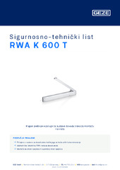 RWA K 600 T Sigurnosno-tehnički list HR