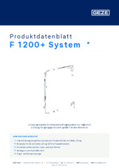 F 1200+ System  * Produktdatenblatt DE