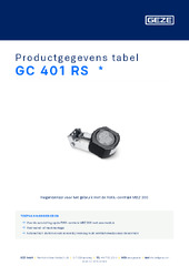 GC 401 RS  * Productgegevens tabel NL