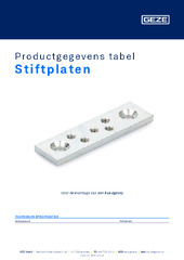 Dübelplatten Productgegevens tabel NL