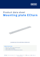 Mounting plate ECturn Product data sheet EN