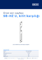 SB-HZ U, kilit karşılığı Ürün veri sayfası TR