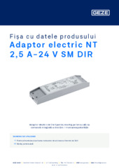 Adaptor electric NT 2,5 A-24 V SM DIR Fișa cu datele produsului RO