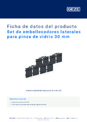 Set de embellecedores laterales para pinza de vidrio 30 mm Ficha de datos del producto ES
