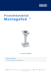 Montagefod  * Produktdatablad DA