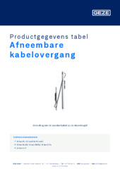 Afneembare kabelovergang Productgegevens tabel NL