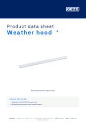 Weather hood  * Product data sheet EN