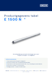 E 1500 N  * Productgegevens tabel NL