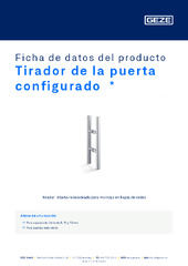 Tirador de la puerta configurado  * Ficha de datos del producto ES