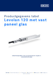 Levolan 120 met vast paneel glas Productgegevens tabel NL